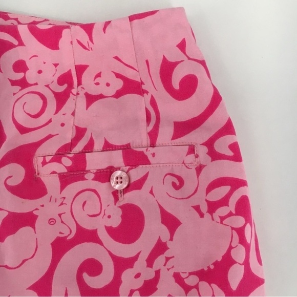 Lilly Pulitzer Pink 7Cs Animal Print Preppy Fun Resort Vacation Casual Skirt Sz2 - Picture 7 of 15